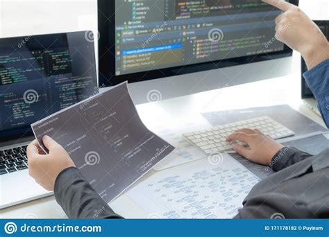 Programmers Work On The Development Of Coding And Coding Technology On