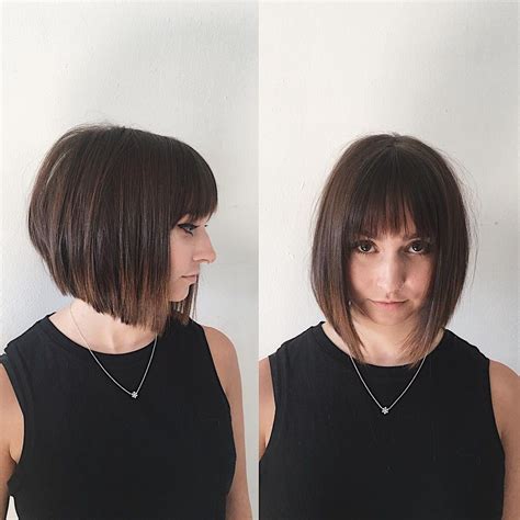 20 Collection Of Blunt Bob Hairstyles With Face Framing Bangs