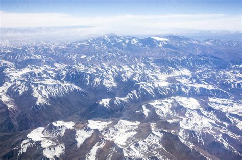 Aerial View Of The Snow Capped Andes Mountain Range Chile South