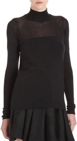 Maiyet Sheer Top Turtleneck Sweater In Black Lyst