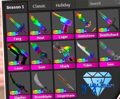 Buy Roblox Chroma Godly Knifes And Guns Mm2 Murder Mystery 2 In Game Item