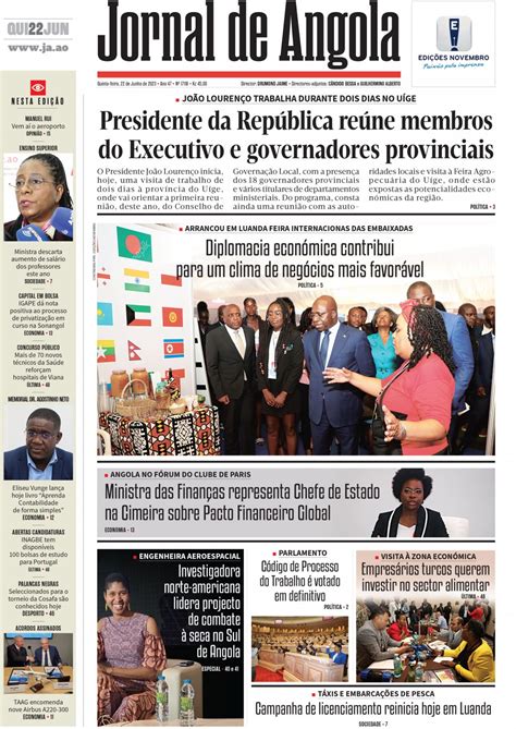 Jornal De Angola Quinta 22 De Junho De 2023