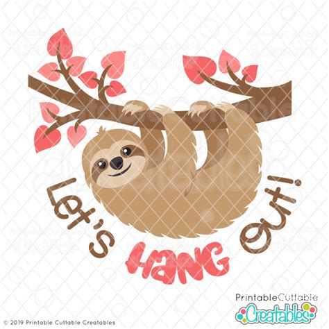 Get Free Sloth Svg Pictures Free SVG files | Silhouette and Cricut
