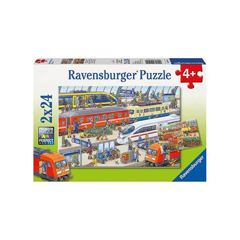2er Set Puzzle Je 24 Teile 26x18 Cm Trubel Am Bahnhof Ravensburger
