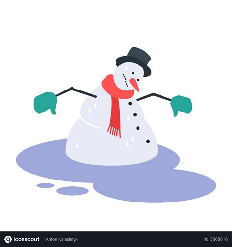 Best Free Melting Snowman Illustration Download In Png And Vector Format