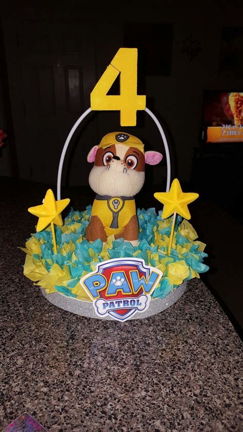 Easy diy homemade, recycled, up cycled fire hydrant that is perfect for any firefighter / firemen themed parties, paw patrol party, etc. Paw patrol DIY birthday centerpiece | Paw patrol birthday ...