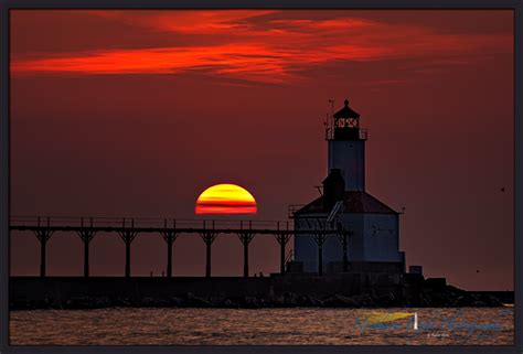 Michigan City Lighthouse Northern Light Photography By Robert Byrne