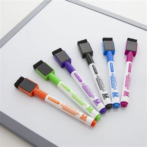 Bazic Bright Colors Magnetic Dry Erase Markers 6 Pack Bazic Products