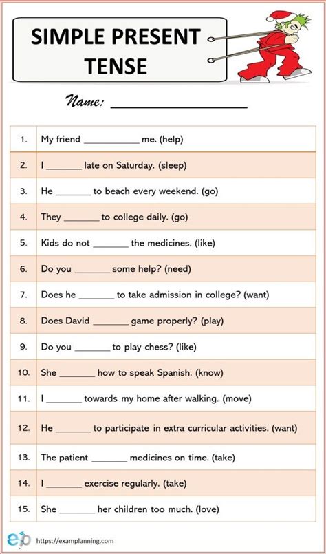 Simple present tense indicates an action which happens in the present, but it isn't necessary for actions to happen right now. Simple Present Tense Worksheet | Simple present tense ...
