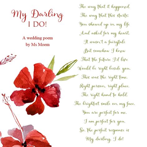 Darling Wedding Poem My Darling I Do Ms Moem Poems Life Etc