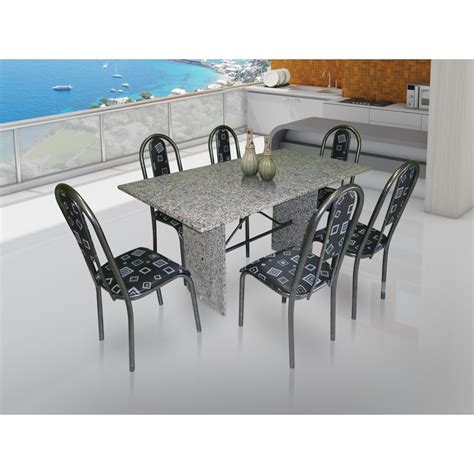 Jardim tunduru, o jardim botânico. Conjunto De Mesa Movita Tampo Em Granito E 6 Cadeiras ...