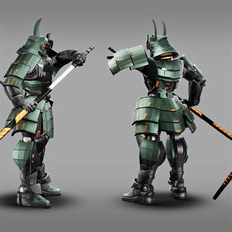 Samurai Robot Rts02 Character Model Cgtrader