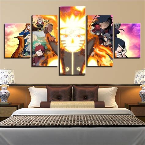 Character Naruto 10 Anime 5 Panel Canvas Art Wall Decor Canvas Storm
