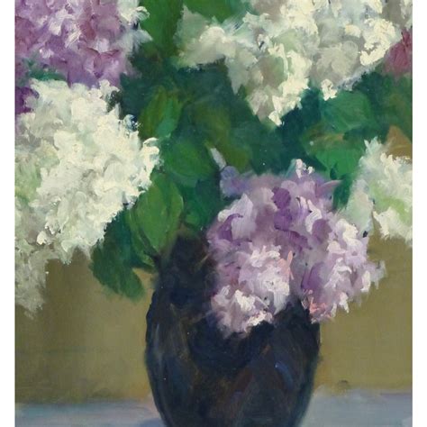 Oil Painting Lilac Bouquet Circa 1960