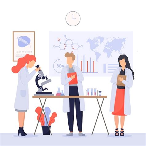 Scientists Working Concept Free Vector