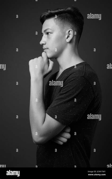 Teenage Boy Side Profile Black And White Stock Photos And Images Alamy