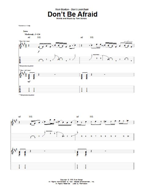 Dont Be Afraid By Boston Guitar Tab Guitar Instructor
