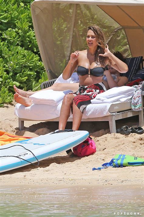 Jessica Alba Gets Some Sun On Her Growing Bump During A Beach Day In