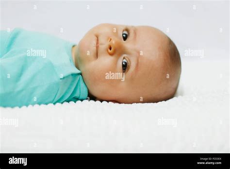 8 Months Baby Boy Lying Down Stock Photo Alamy