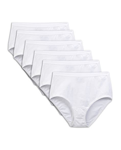 Womens White Cotton Brief 6 Pack Fruit Us
