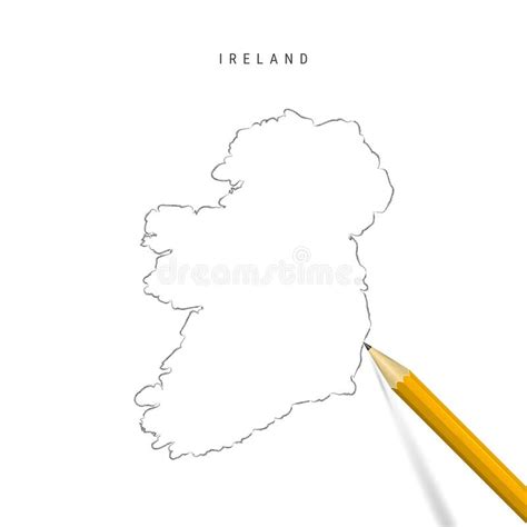 Ireland Freehand Sketch Outline Vector Map Isolated On White Background