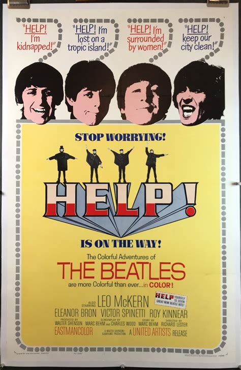 Help Original Vintage Beatles Musical Movie Poster Original Vintage