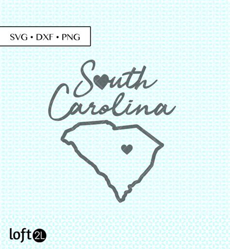 South Carolina Svg Dxf Png Cut Files South Carolina State Etsy