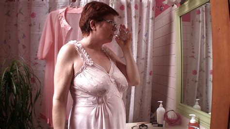 Mature Wifey In Sheer Pinkish Nightgown Zb Porn