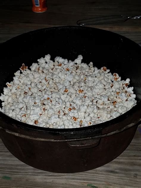 Easy Camp Popcorn In A Dutch Oven Pinch Of Smoke