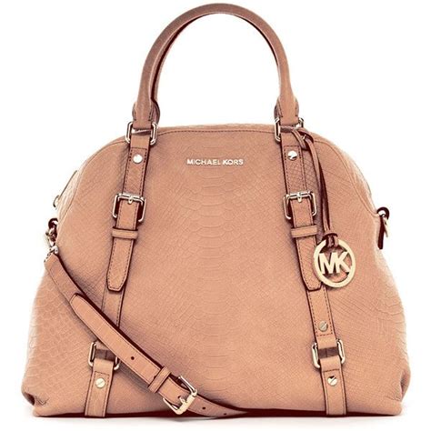 MICHAEL Michael Kors Bedford Extra Large Bowling Satchel Nude Matte Python Embossed Leather