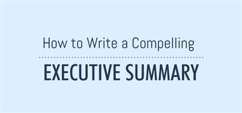 How To Write A Compelling Executive Summary Walkerstone