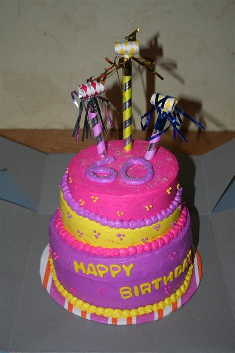 Birthday cake with candles number 60 isolated. Kakie's Cakes: 60th Birthday Cake