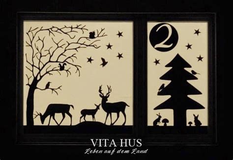 Scherenschnitt weihnachten tannenbaum vorlage fensterbilder winter. Adventsfenster - Vorlagen - * VitaHus