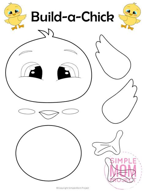 Free Cut And Paste Baby Chick Craft With Template Artofit