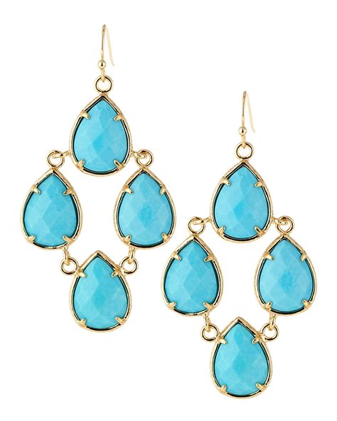Kendra Scott Teardrop Chandelier Earrings Turquoise In Blue Lyst
