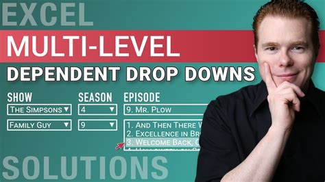 How To Create Multi Level Dependent Drop Down Lists Youtube
