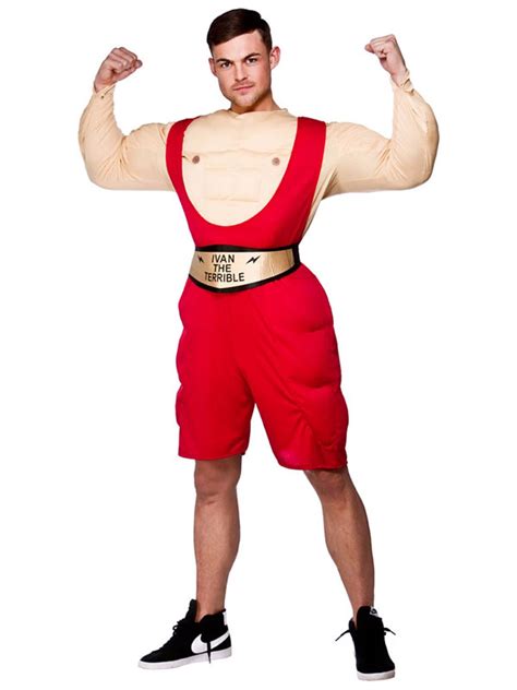 Adult Ivan The Terrible Wrestler Weight Lifting Fancy Dress Costume