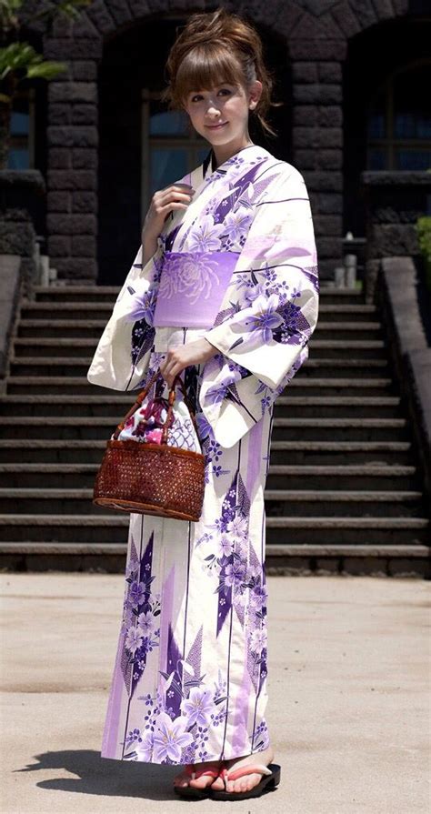 Purple Japanese Yukata Japanese Outfits Japanese Fashion Kimono
