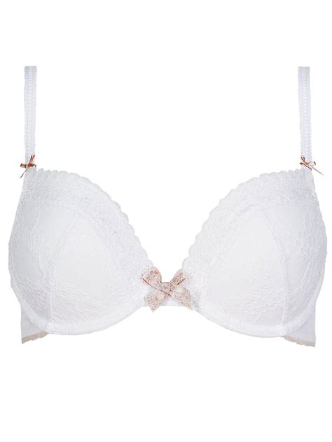 Marks And Spencer Mand5 White Corded Lace Push Up Plunge Bra Size