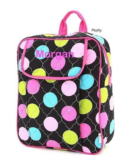 Personalized Kids Backpacks In Bright Polka Dots By Poshykids