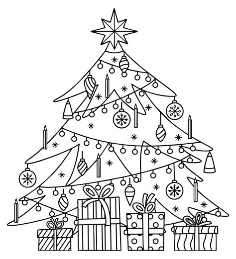 Christmas Tree Coloring Pages Getcoloringpagescom Sketch Coloring Page