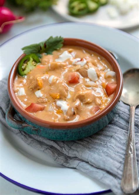 Creamy green chile chicken enchiladas…cheesy, full of flavor and super satisfying! Green Chile Chicken Enchilada Soup - Kevin Is Cooking