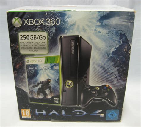 Xbox 360 Slim 250gb Console Set Halo 4 Pack Boxed Xbox 360
