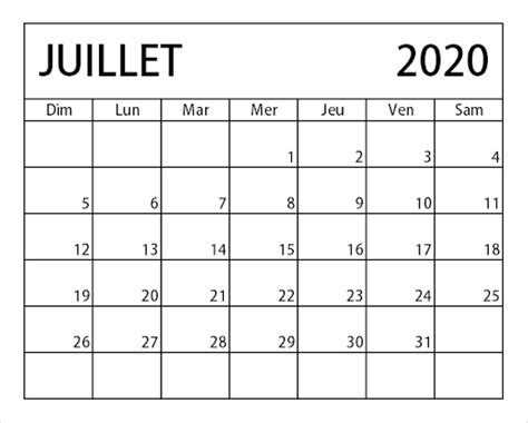 Calendrier Juillet 2020 Vacances Imprimable Pdf Motexcel The