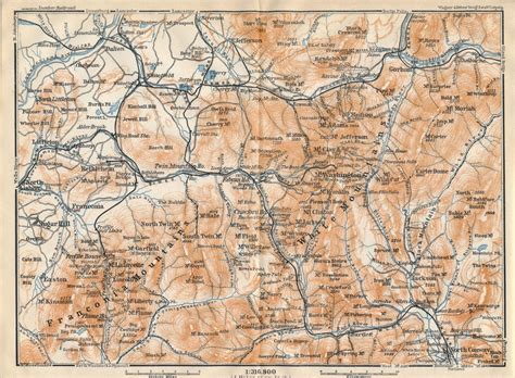 1909 White Mountains New Hampshire Antique Map