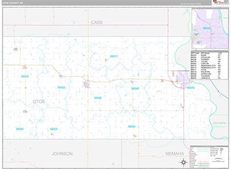 Otoe County Ne Wall Map Premium Style By Marketmaps