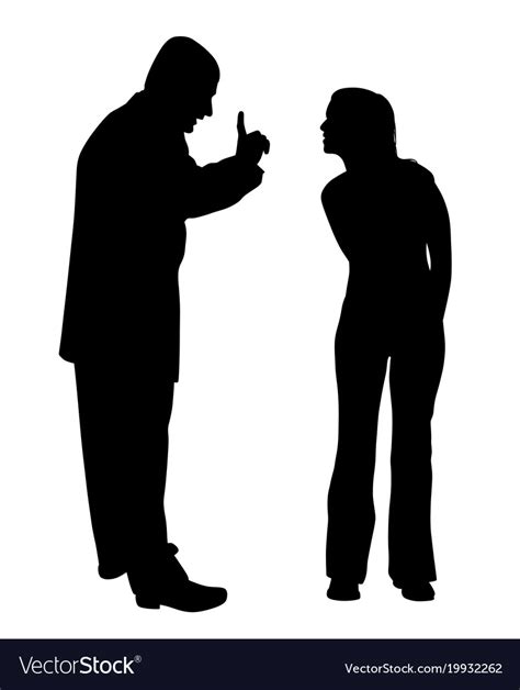 Conflict Between Father And Teenage Daughter Vector Image
