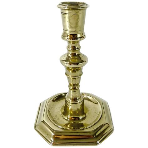 Late 17th Century Dutch Single Brass Candlestick Circa 1700 For Sale