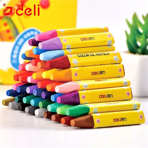 Deli Wax Crayon Kids Oil Painting Stick Candy Color Oil Pastel Crayon