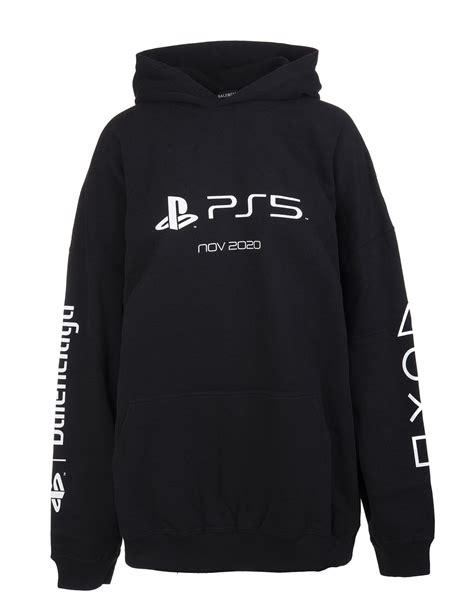 Man Black Medium Fit Playstation Hoodie Hoodies Men Hoodies